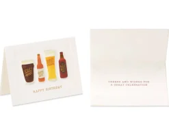 Hawaiian Shirt and Craft Beer Birthday Greeting Card Bundle for Him, 2-Count