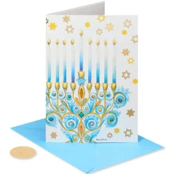 Health, and Happiness Menorah Hanukkah Boxed Cards, 8-Count