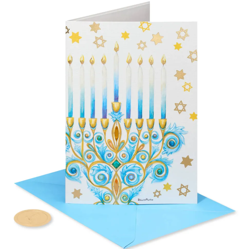 Health, and Happiness Menorah Hanukkah Boxed Cards, 8-Count