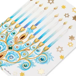 Health, and Happiness Menorah Hanukkah Boxed Cards, 8-Count