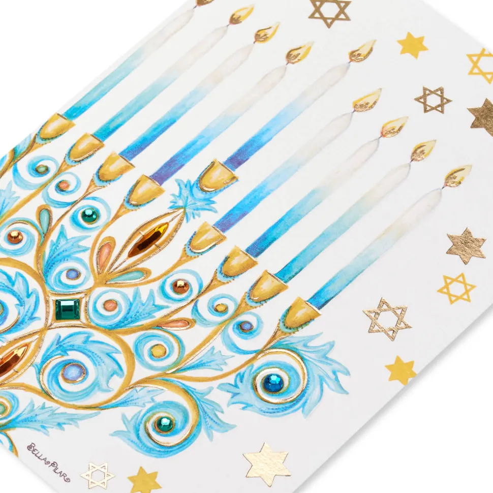 Health, and Happiness Menorah Hanukkah Boxed Cards, 8-Count