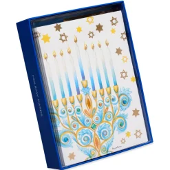 Health, and Happiness Menorah Hanukkah Boxed Cards, 8-Count