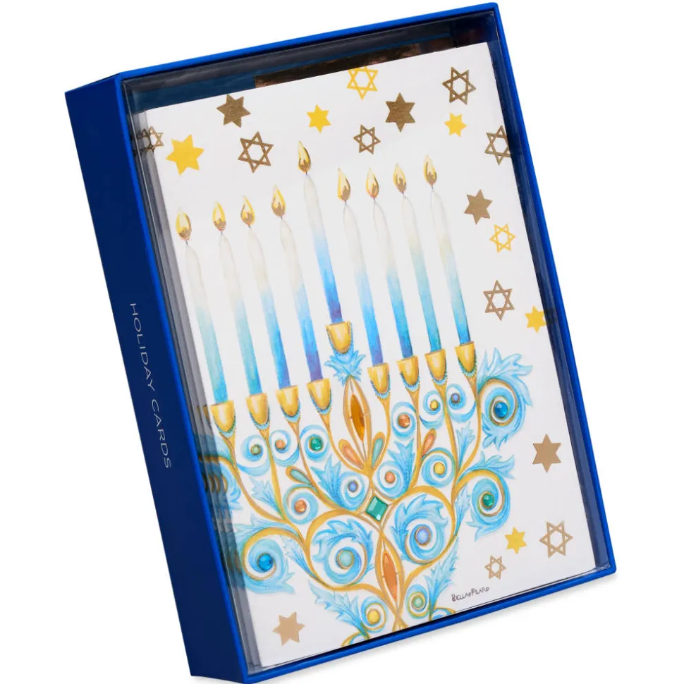 Health, and Happiness Menorah Hanukkah Boxed Cards, 8-Count