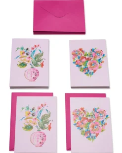 Heart and Floral Bouquet Boxed Cards and Envelopes, 20-Count