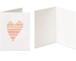 Heart and Peacock Blank Greeting Card Bundle, 2-Count