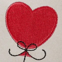 Heart Shaped Balloon Embroidered Greeting Card