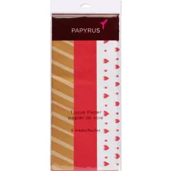 Hearts and Stripes Valentine’s Day Tissue Paper, 9 Sheets