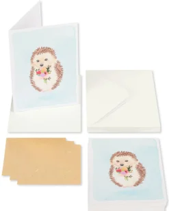 Hedgehog with Flower Boxed Blank Note Cards with Envelopes, 14-Count