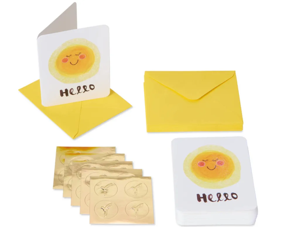 Hello Sunshine Boxed Cards and Envelopes, 20-Count