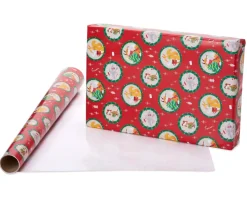Holiday Friends and Peace on Earth Holiday Wrapping Paper Rolls, 3 Rolls