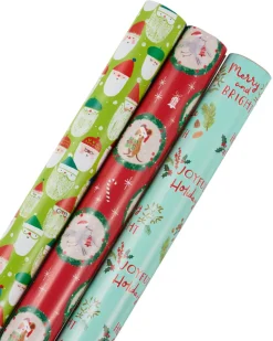 Holiday Friends and Peace on Earth Holiday Wrapping Paper Rolls, 3 Rolls