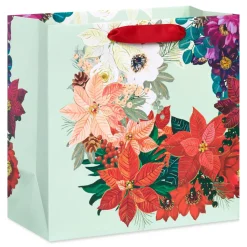 Holiday in Bloom 11″ Large Holiday Gift Bag, 1 Bag