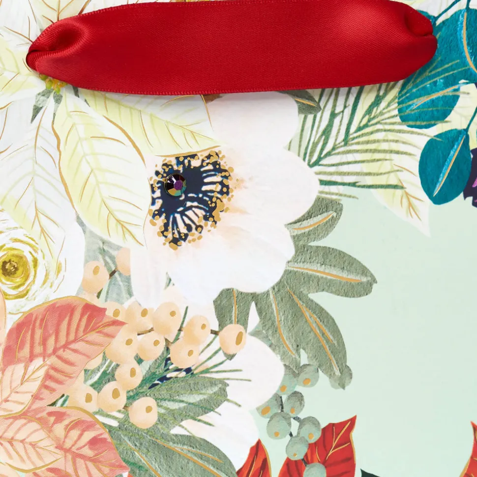 Holiday in Bloom 11″ Large Holiday Gift Bag, 1 Bag