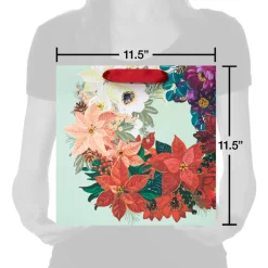 Holiday in Bloom 11″ Large Holiday Gift Bag, 1 Bag