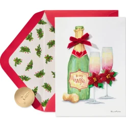 Holiday Toast Christmas Greeting Card for Wife