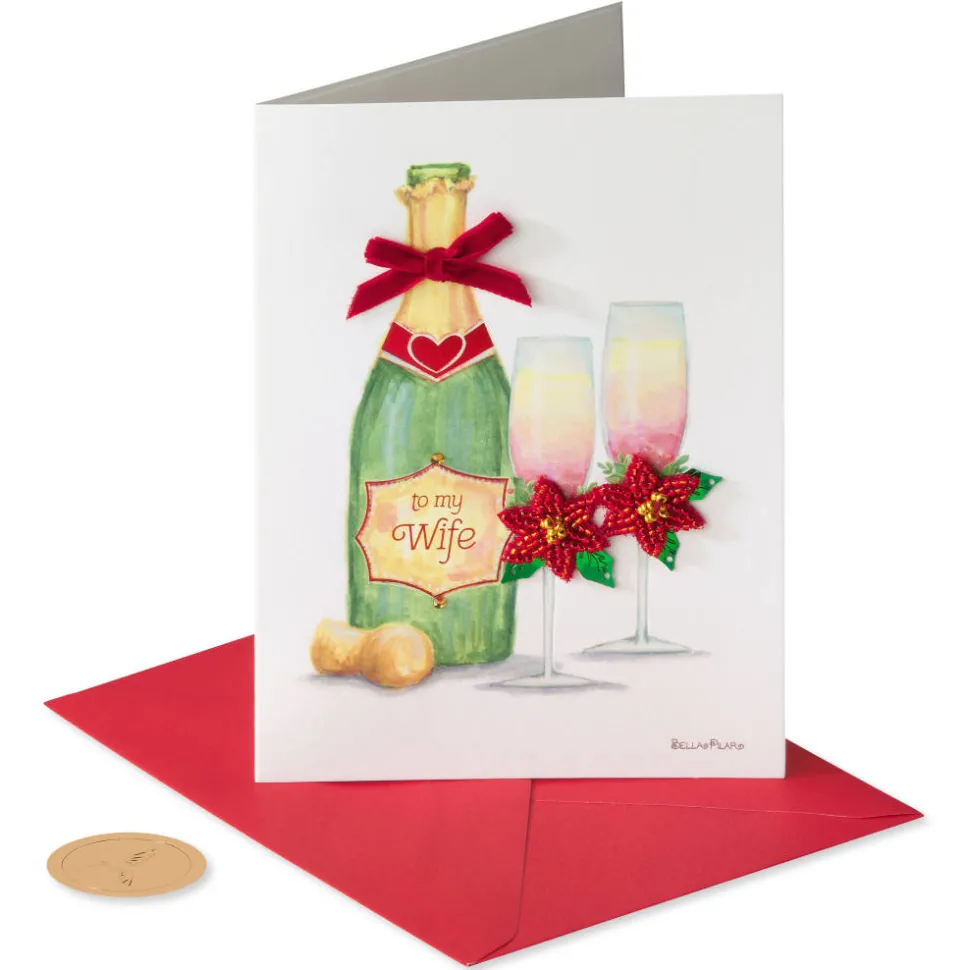 Holiday Toast Christmas Greeting Card for Wife