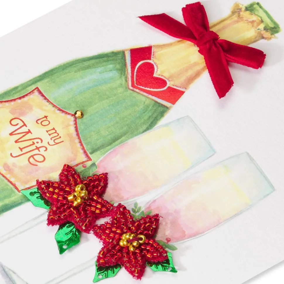 Holiday Toast Christmas Greeting Card for Wife
