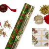 Holiday Traditions Holiday Wrapping Paper Kit with Gridlines, Bows and Gift Tags, 11-Count
