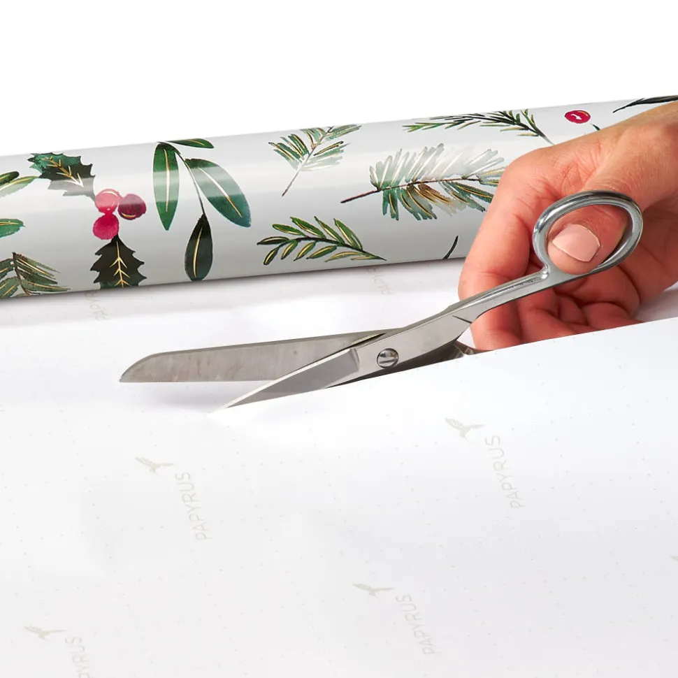 Holly, Wreath, Gold Holiday Wrapping Paper Rolls, 3 Rolls