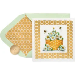 Honeybees Blank Birthday Greeting Card – Designed by Bella Pilar