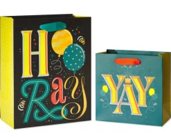 Hooray and Yay Gift Bags, 2 Bags