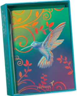 Hummingbird Boxed Blank Note Cards, 12-Count
