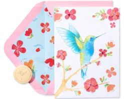 Hummingbird On Branch Blank Greeting Card