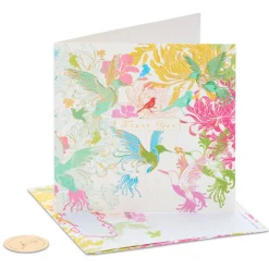 Hummingbirds Blank Thank You Greeting Card