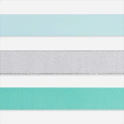 Icy Blue and Grey Christmas Gift Tags, Ribbons and Bows for Gift Wrapping, 10-Count