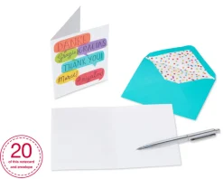 International Thanks Boxed Thank You Cards and Envelopes, 20-Count
