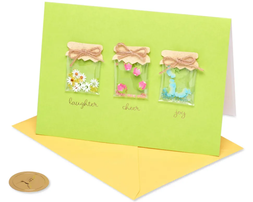 Jars with Flowers Birthday Greeting Card
