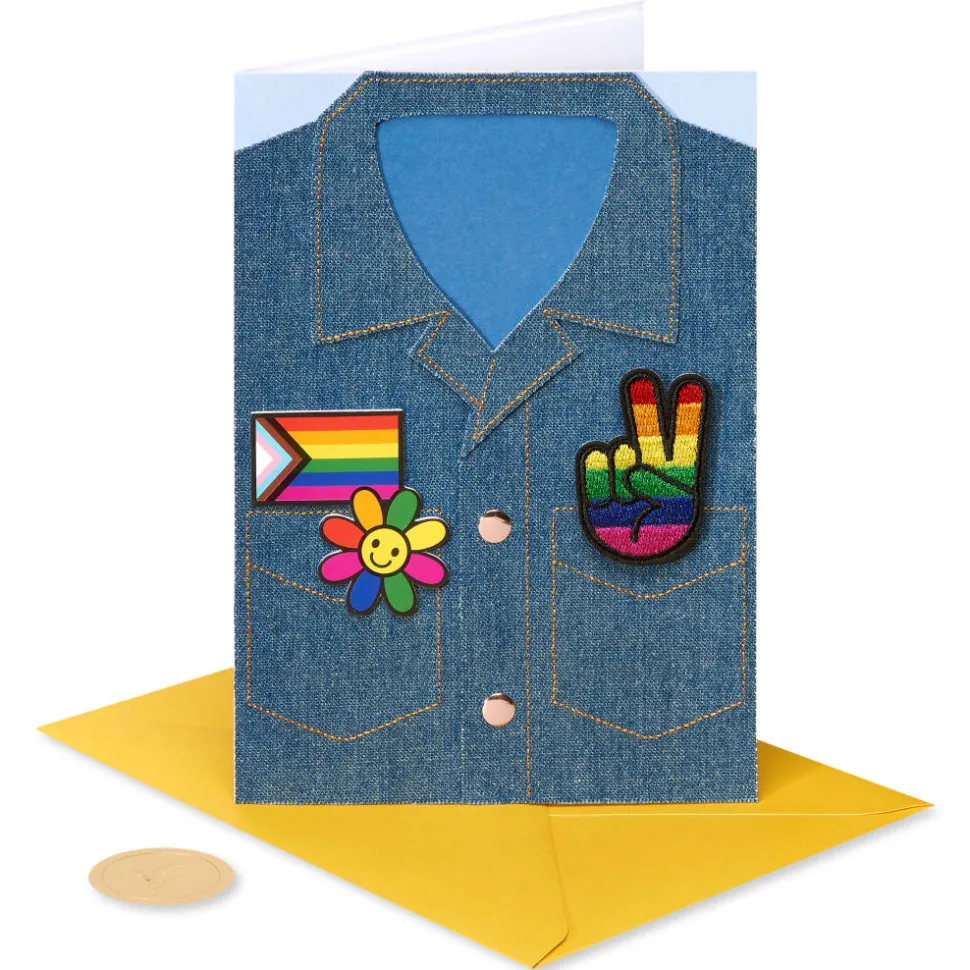 Jean Jacket Blank Pride Month Greeting Card for LGBTQIA+
