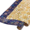Jewel Tone Snowflakes and Holographic Snowflakes Holiday Wrapping Paper Rolls, 2 Rolls