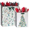 Joyful Tradition Holiday Gift Bags with Tissue Paper, 2 Bags 1 Jumbo 18″, 1 Large 13″, 18 Sheets