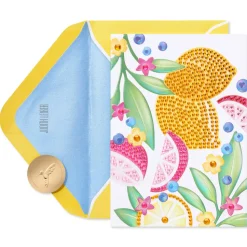 Judith Leiber Gemmed Citrus Blank Greeting Card