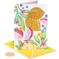 Judith Leiber Gemmed Citrus Blank Greeting Card