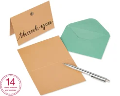 Kraft Boxed Thank You Cards and Envelopes, 14-Count