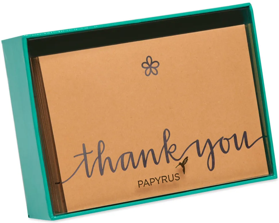Kraft Boxed Thank You Cards and Envelopes, 14-Count