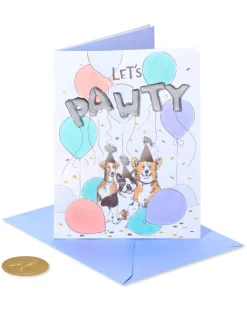 Let’s Pawty Dog Birthday Greeting Card