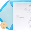 Light Blue Flowers Thank You Greeting Card