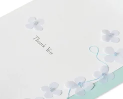 Light Blue Flowers Thank You Greeting Card