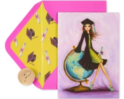 Look Out World Graduation Greeting Card for Her – Designed by Bella Pilar