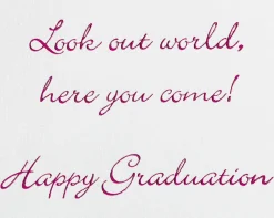 Look Out World Graduation Greeting Card for Her – Designed by Bella Pilar