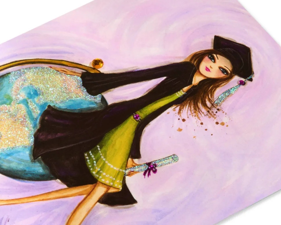 Look Out World Graduation Greeting Card for Her – Designed by Bella Pilar