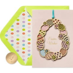Many Blessings of Family and Friends Easter Greeting Card with Ornament