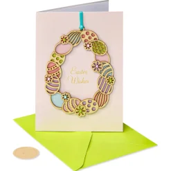 Many Blessings of Family and Friends Easter Greeting Card with Ornament