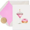 Martini and Donut Birthday Greeting Card – Designed by Bella Pilar