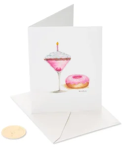 Martini and Donut Birthday Greeting Card – Designed by Bella Pilar