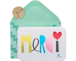 Merci Thank You Boxed Blank Note Cards and Envelopes, 14-Count