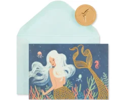 Mermaid Boxed Blank Note Cards with Envelopes, 14-Count